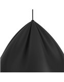 Lámpara de Techo japanese PODERE con pantalla negra de metal cónico con ondas, E27