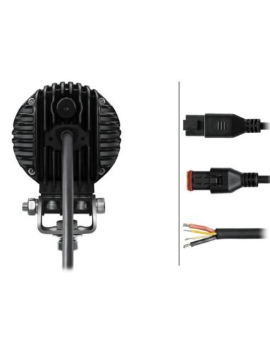 Trasera de Faro de Trabajo LED redondo HELLA R2100 2.0 con luz de posición Blanca/Ambar | 12V | 2300lm | Luz de Posición | IP67