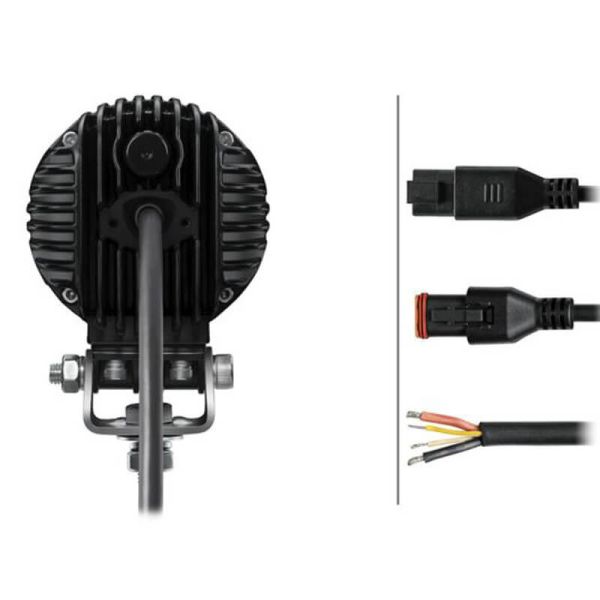 Trasera de Faro de Trabajo LED redondo HELLA R2100 2.0 con luz de posición Blanca/Ambar | 12V | 2300lm | Luz de Posición | IP67