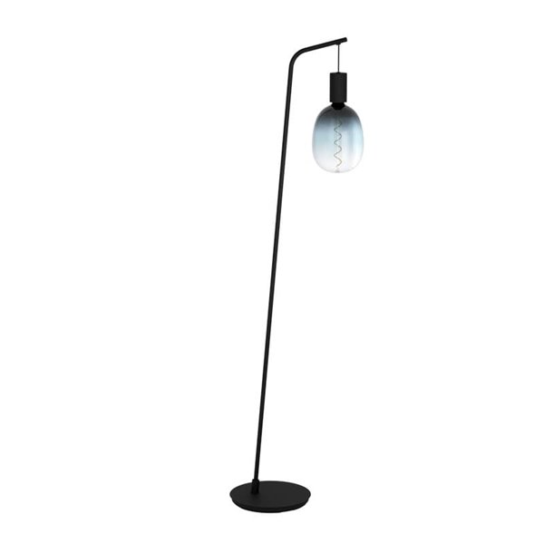 Lámpara de Pie CRANLEY negra con base de filigrana para colgar bombilla grande E27, estilo minimalista