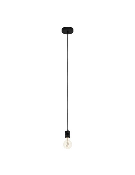 Lámpara colgante YORTH sencilla para bombilla elegante, níquel negro E27, estilo Vintage e Industrial