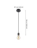 YORTH Suspension Simple pour Ampoule Elégante, Nickel Noir E27, Style Vintage et Industriel