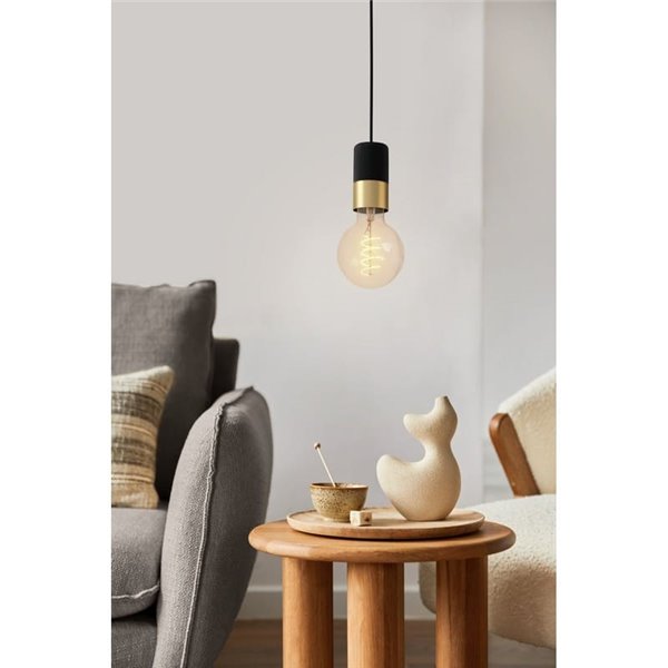 Lampe à suspension CALARI simple pour grande ampoule, noire E27, design minimaliste