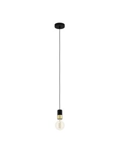Lámpara Colgante CALARI sencilla para bombilla grande, negra E27,Diseño Minimalista