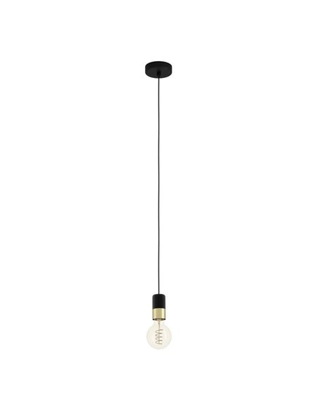 Lampe à suspension CALARI simple pour grande ampoule, noire E27, design minimaliste