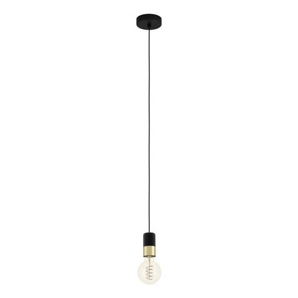 Lampe à suspension CALARI simple pour grande ampoule, noire E27, design minimaliste