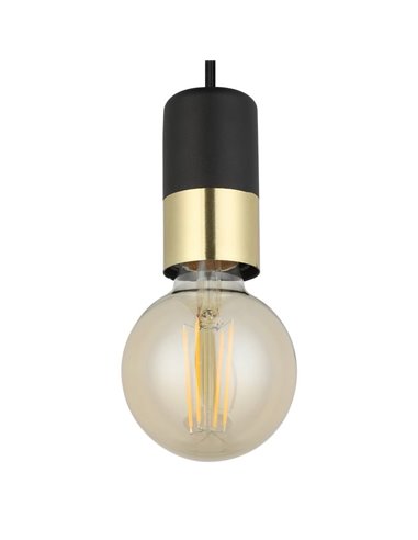 Lámpara Colgante CALARI sencilla para bombilla grande, negra E27,Diseño Minimalista