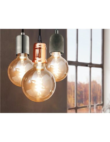 Lámpara Colgante YORTH Cobre Cepillado E27 | Estilo Vintage | EGLO