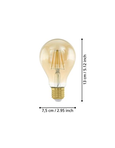 Bombilla Decorativa LED A75 Ámbar 4W 2200K E27 | Luz Cálida