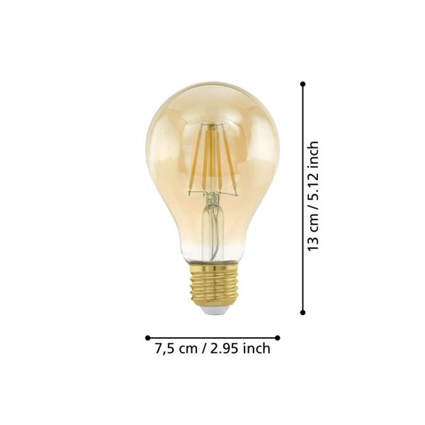 Ampoule LED Décorative A75 Ambre 4W 2200K E27 | Lumière chaude
