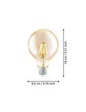 Bombilla Decorativa LED G95 Ámbar 4W 2200K E27 | Luz Cálida y Elegante