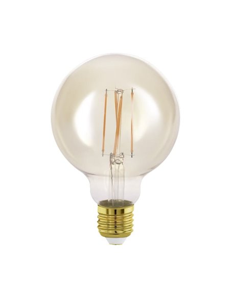 Lâmpada decorativa LED âmbar G95 4W 2200K E27 | Luz quente e elegante