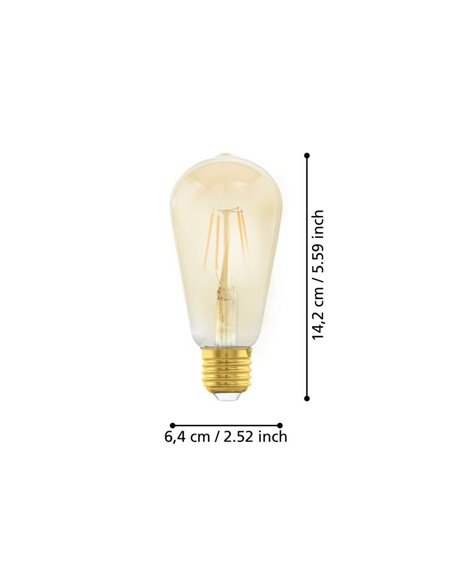 Ampoule LED Décorative ST64 Ambre 4W 2200K E27 | Style vintage
