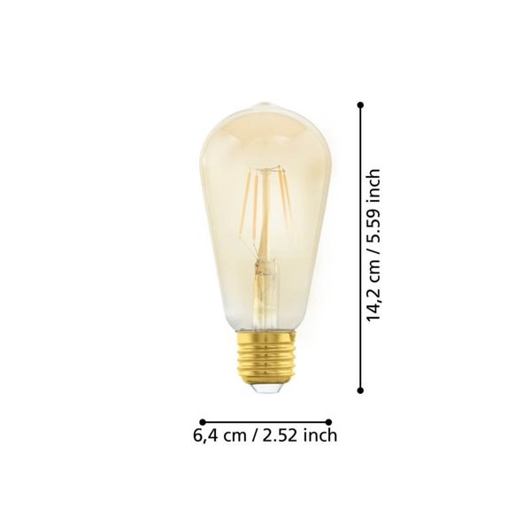Lâmpada LED Decorativa ST64 Âmbar 4W 2200K E27 | Estilo vintage