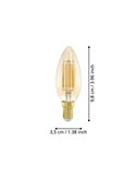 Lâmpada LED Decorativa C35 Âmbar 4W 2200K E14 | Formato de vela