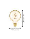 Bombilla LED Decorativa G80 Ámbar 4W 2000K E27 | Regulable y Decorativa