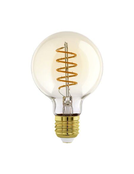 Bombilla LED Decorativa G80 Ámbar 4W 2000K E27 | Regulable y Decorativa