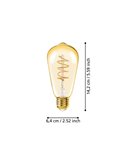 Bombilla LED Decorativa ST64 Ámbar 4W 2000K E27 | Diseño Vintage y Regulable