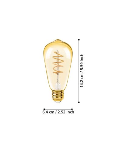 Bombilla LED Decorativa ST64 Ámbar 4W 2000K E27 | Diseño Vintage y Regulable