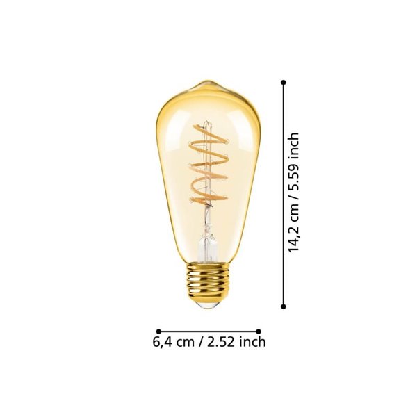 Bombilla LED Decorativa ST64 Ámbar 4W 2000K E27 | Diseño Vintage y Regulable