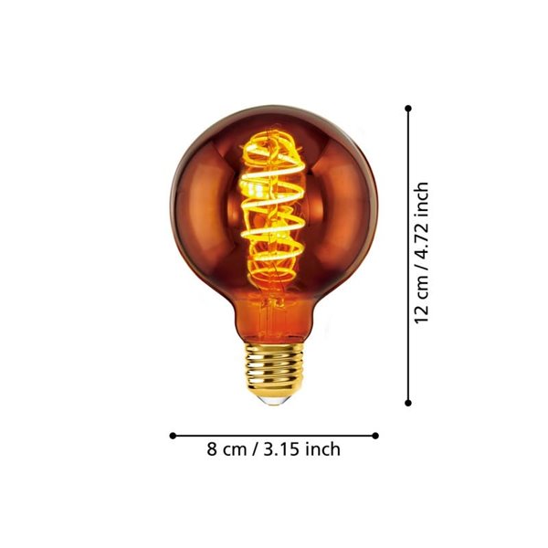 Bombilla LED Decorativa G80 Cobre 4W 2000K E27 | Decorativa y Vintage