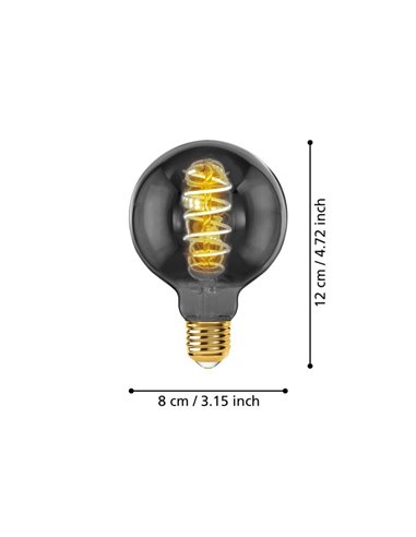 Bombilla LED Decorativa G80 Smoky 4W 2000K E27 | Diseño Decorativo
