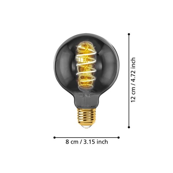 Bombilla LED Decorativa G80 Smoky 4W 2000K E27 | Diseño Decorativo