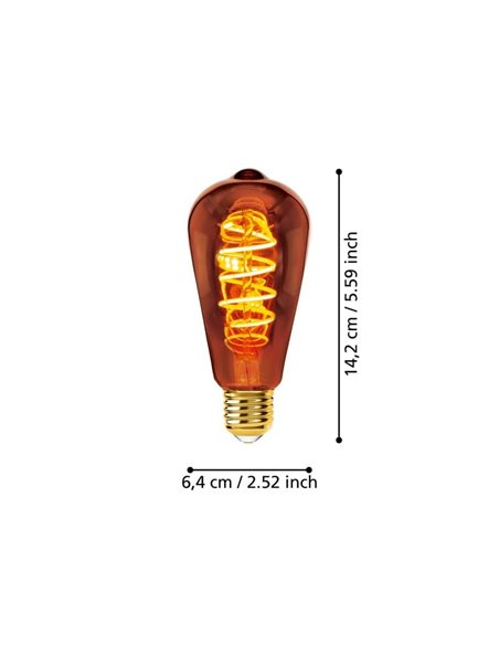 Ampoule LED Décorative ST64 Cuivre 4W 2000K E27 | Design vintage et décoratif