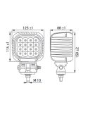 Medidas Faro LED cuadrado potente de largo alcance Hella S5000 5000Lm 1GA 357 109-211 66W Hella