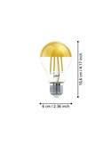 Bombilla LED con cabezal espejo dorado A60,  7.3W 2700K E27 | Luz Cálida y Antideslumbrante