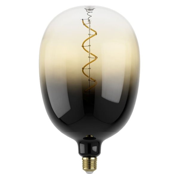 Bombilla LED de gran tamaño decorativa T180 regulable, arena y negro 4W 2700K E27, de filamento en espiral