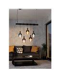 Bombilla LED de gran tamaño decorativa T180 regulable, morado y negro 4W 2700K E27, de filamento en espiral