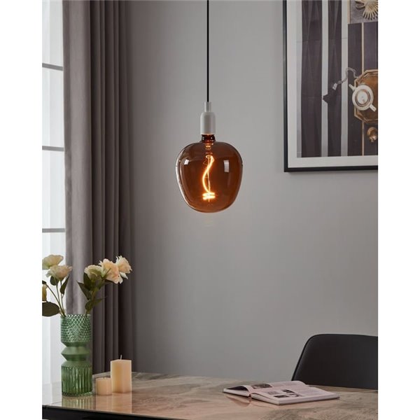 Bombilla LED decorativa grande, G190 Negra 4W 2000K E27 con filamento
