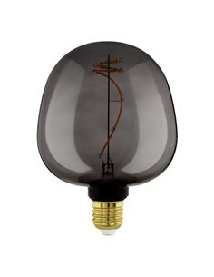 Bombilla LED decorativa, G125 Negra 4W 2000K E27 con filamento