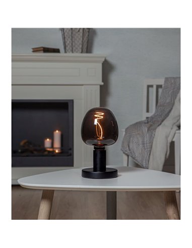 Bombilla LED decorativa, G125 Negra 4W 2000K E27 con filamento