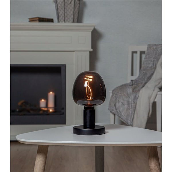 Bombilla LED decorativa, G125 Negra 4W 2000K E27 con filamento