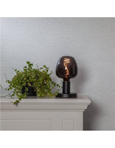 Bombilla LED decorativa, G125 Negra 4W 2000K E27 con filamento