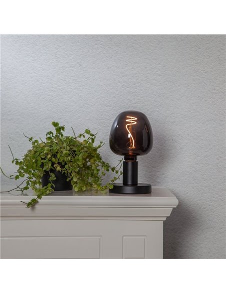 Bombilla LED decorativa, G125 Negra 4W 2000K E27 con filamento