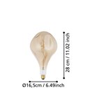 Bombilla LED D165 Ámbar 4W 2700K E27 | Decorativa de Gran Tamaño