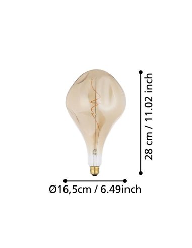 Lâmpada LED D165 Âmbar 4W 2700K E27 | Grande Decorativo
