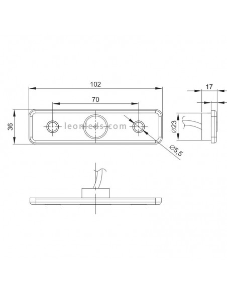 Piloto Lateral y Galibo LED Fristom FT004 K con Conector reflectante ambar balnco o naranja rectangular | LeonLeds
