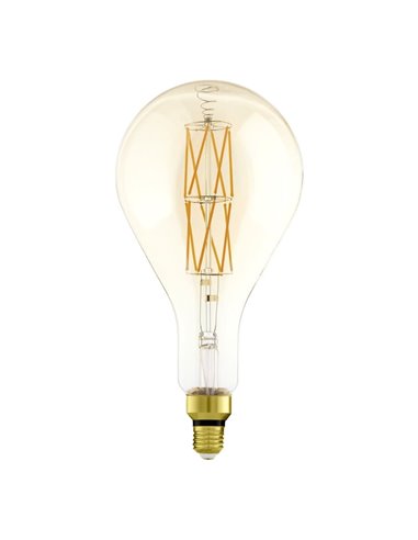 Bombilla LED big size regulable decorativa PS160, Ámbar 8W 2100K E27, de filamento
