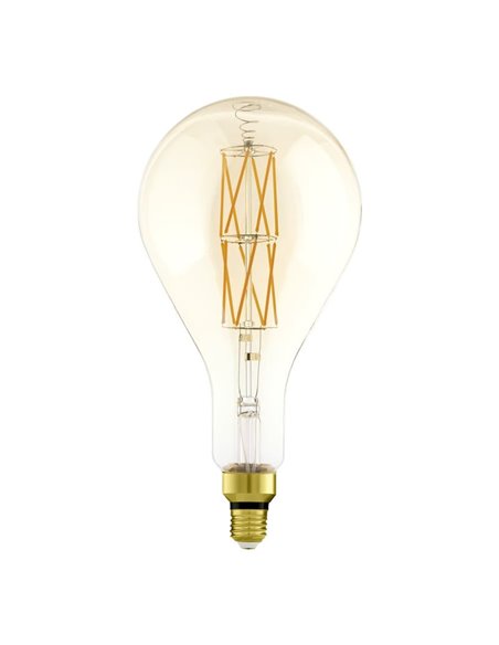 Bombilla LED big size regulable decorativa PS160, Ámbar 8W 2100K E27, de filamento