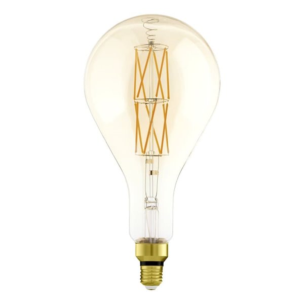Bombilla LED big size regulable decorativa PS160, Ámbar 8W 2100K E27, de filamento