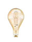Bombilla LED big size regulable decorativa PS160, Ámbar 8W 2100K E27, de filamento