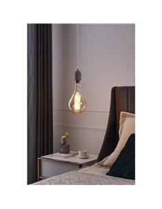 Bombilla LED big size regulable decorativa PS160, Ámbar 8W 2100K E27, de filamento 2