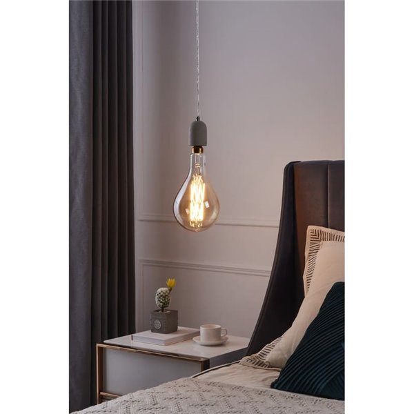 Bombilla LED big size regulable decorativa PS160, Ámbar 8W 2100K E27, de filamento