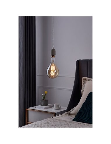 Bombilla LED big size regulable decorativa PS160, Ámbar 8W 2100K E27, de filamento
