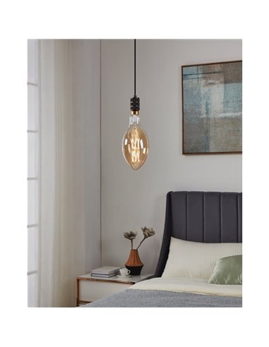 Bombilla LED decorativa E140 Ámbar 8W 2100K E27, de filamento