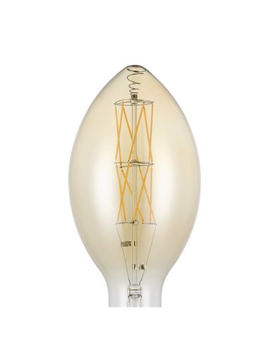 Bombilla LED decorativa E140 Ámbar 8W 2100K E27, de filamento